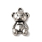 Tibetan Style Alloy Pendant, Cadmium Free & Lead Free, Bear, Antique Silver, 17x10.5x4mm, Hole: 1.4mm