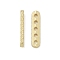 Alloy Multi-strands Links, Cadmium Free & Lead Free,  Oval, Golden, 17.5x4x1.5mm, Hole: 1.5mm