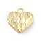Brass Charms, Cadmium Free & Nickel Free & Lead Free, Heart, Real 18K Gold Plated, 11x11x4.5mm, Hole: 1.4mm