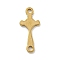 Ion Plating(IP) 201 Stainless Steel Connector Charms, Religion Cross Links, Real 18K Gold Plated, 17.5x7.5x1mm, Hole: 1.4mm