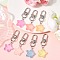7Pcs Starfish Luminous Transparent Resin Pendant Decorations, with Alloy Swivel Clasps, Mixed Color, 61.5mm