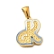 304 Stainless Steel Pendants, with Enamel, Ion Plating(IP), Laser Cut, Real 18K Gold Plated, Letter K, 18x15x1.5mm, Hole: 5.5x2.5mm