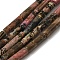 Natural Rhodonite Beads Strands, Column, 14x4mm, Hole: 1mm, about 28pcs/strand, 15.35 inch(39cm)