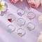 Glass Beaded Stretch Rings, Tulip, Mixed Color, Inner Diameter: 18mm, 20pcs/set