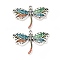 Alloy Enamel Pendants, Antique Silver, Dragonfly, 23.5x34.5x3.5mm, Hole: 1.8mm