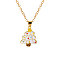 Christmas Alloy Enamel Pendant Necklaces, Golden, White, Christmas Tree, 18.50 inch(47cm), Pendant: 23x16mm