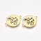 304 Stainless Steel Quote Links Connectors, with Enamel, Flat Round with Word, Golden, 21.5x16x1mm, Hole: 1.4mm