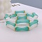 Acrylic Bamboo Joint Beaded Bracelets for Women, Medium Turquoise, Inner Diameter: 2-1/4 inch(5.8cm)