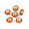 Transparent Glass European Beads, Large Hole Beads, with Brass Cores, Faceted, Rondelle, Sandy Brown, 13.5~14x9~9.5mm, Hole: 5mm