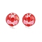 Transparent Glass Enamel Beads, Hand Drawn Beads, Round with Windmill, Coral, 12.5mm, Hole: 1.8mm