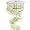 1 Roll Polyester Ruffled Ribbon, Pleated Tartan Ribbon for Wedding, Gift, Party Decoration, Yellow Green, 1-1/2 inch(38mm), about 20.00 Yards(18.29m)/Set