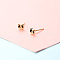 Brass Micro Pave Clear Cubic Zirconia Stud Earrings, Golden, Panda, 5mm