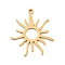 201 Stainless Steel Pendants, Sun, Golden, 24.5x21x1mm, Hole: 1.2mm