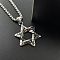 Punk Style Star of David Pendant Necklace for Fashionable Students and Couples, Stainless Steel Color