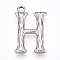 304 Stainless Steel Pendants, Letter Charms, Letter H, 22.5x14x3mm, Hole: 1.6mm