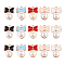 50Pcs 5 Colors Zinc Alloy Enamel Pendants, with Resin Imitation Pearl Beads, Light Gold, Bowknot, Mixed Color, 20x15x10.5~12mm, Hole: 2mm, 10pcs/color