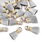 20Pcs Handmade Polycotton(Polyester Cotton) Tassel Decorations, Pendant Decorations, with Golden Iron Loops, Silver, 17~21x10x5mm, Jump Ring: 6x0.7mm, Inner Diameter: 4.6mm, 20pcs/set