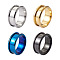 4 Colors Stainless Steel Grooved Finger Ring Settings, Ring Core Blank, for Inlay Ring Jewelry Making, Mixed Color, Size 7, 8mm, Inner Diameter: 17mm, 4 colors, 1pc/color, 4pcs/box