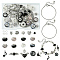 DIY Alloy & Brass European Style Bracelet Making Kits, Black, 170mm