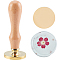 DIY Wax Seal Stamp Kit, Including Round Blank Wax Seal Brass Stamp Head, with Beech Wood Handles, For Retro Vintage Wax Seal Stamp, Light Gold, 38.5x14.5mm, Hole: 7mm, 1pc