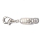 Brass Magnetic Clasps Converter, with Lobster Claw Clasps, Column, Silver, 32x5.5mm