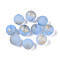 Baking Painted Glass Beads, Round, with Gold Powder, Light Sky Blue, 8~8.5mm, Hole: 1.2~1.5mm, about 1430pcs/1000g