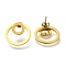 Ion Plating(IP) 304 Stainless Steel Stud Ring Stud Earrings, Golden, 19.5mm