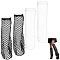 2Pairs 2 Colors Polyester Fishing Net Socks, Leg Warmers for Women Girl, Mixed Color, 480x205x1~4.5mm, 1pair/color