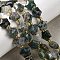 Natural Moss Agate Beads Strands, Star, with Seed Beads, 10x10x6mm, Hole: 1mm, about 36~37pcs/strand, 14.76~14.96''(37.5~38cm)
