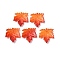 Two Tone Transparency Glass Pendant, Maple Leaf, with Glitter Powder, Orange Red, 16x16x4mm, Hole: 1.2mm