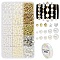 DIY Stretch Bracelet Jewelry Kits, including ABS Plastic Imitation Pearl Beads, CCB Plastic Spacer Beads, Mixed Color, 4mm, Hole: 1.6mm, 2 colors, 200pcs/color, 400pcs