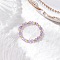 Natural Amethyst Beaded Stretch Rings for Women, with Glass Seed Beads, Faceted Round, Inner Diameter: 19mm