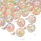 Transparent Resin with Paillette Beads, Round, Colorful, 16mm, Hole: 2mm