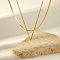 Natural Freshwater Pearl Pendant Necklaces, Curb Chain & Herringbone Chain Double Layer Necklaces for Women, Real 18K Gold Plated, 15.16~16.34 inch(38.5~41.5cm)