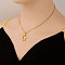 Stainless Steel Angel Pendant Necklaces for Women, Real 18K Gold Plated, 17.72 inch(45cm)