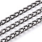 Aluminium Curb Chains, Unwelded, with Spool, Gunmetal, 5x3.5x1mm, about 328.08 Feet(100m)/Roll