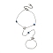 Stainless Steel Royal Blue Enamel Evil Eye & Star Ring Bracelets for Women, Stainless Steel Color, 8-1/2 inch(21.5cm)