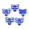 Handmade Lampwork Enamel Beads, Dragonfly, Blue, 17.2x19.2x8mm, Hole: 1.6mm