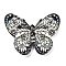 Printed Opaque Acrylic Beads, Butterfly, Black, 31x41x4.5mm, Hole: 1.5mm