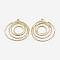 Brass Pendants, Ring, Real 18K Gold Plated, 30x27x1mm, Hole: 1mm