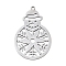Christmas 201 Stainless Steel Pendants, Snowman & Snowflake, 38x25x1mm, Hole: 1.8mm