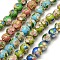 Vintage Handmade Round with Flower Pattern Cloisonne Beads, Mixed Color, 6mm, Hole: 1mm