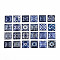 Glass Cabochons, Square with Floor Tile Pattern, Mixed Color, 30x30x8~8.5mm, 24pcs/set