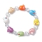 Handmade Porcelain & Glass Beaded Stretch Bracelets for Women, Rabbit, Mixed Color, Inner Diameter: 2-1/8 inch(5.5cm)