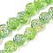 Electroplate Glass Beads Strands, Flower, AB Color Plated, Lime Green, 12.5x14x8.5mm, Hole: 1mm, about 50~51pcs/strand, 23.46''~23.86''(59.6~60.6cm)