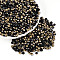 6/0 Half Plated Glass Beads, Two Tone, Round Hole, Rondelle, Gold, 4x3mm, Hole: 1.4mm, about 7142pcs/pound