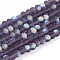 Imitation Jade Glass Beads Strands, Half AB Color Plated, Faceted, Frosted, Rondelle, Indigo, 3x2mm, Hole: 0.7mm, about 135~140pcs/strand, 32~34cm
