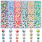 1890Pcs Two Tone ABS Plastic Imitation Pearl Beads Sets, Round, Mixed Color, 4~10mm, Hole: 1.3~2mm