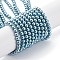 Shell Pearl Beads Strands, Round, Sky Blue, 4.5x4mm, Hole: 0.8mm, about 98pcs/strand, 15.91''(40.4cm)