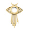 Ion Plating(IP) 304 Stainless Stee Locket Big Pendants, with Glass, Eye Charm, Real 18K Gold Plated, 57.5x39.5x6mm, Hole: 2.2mm
